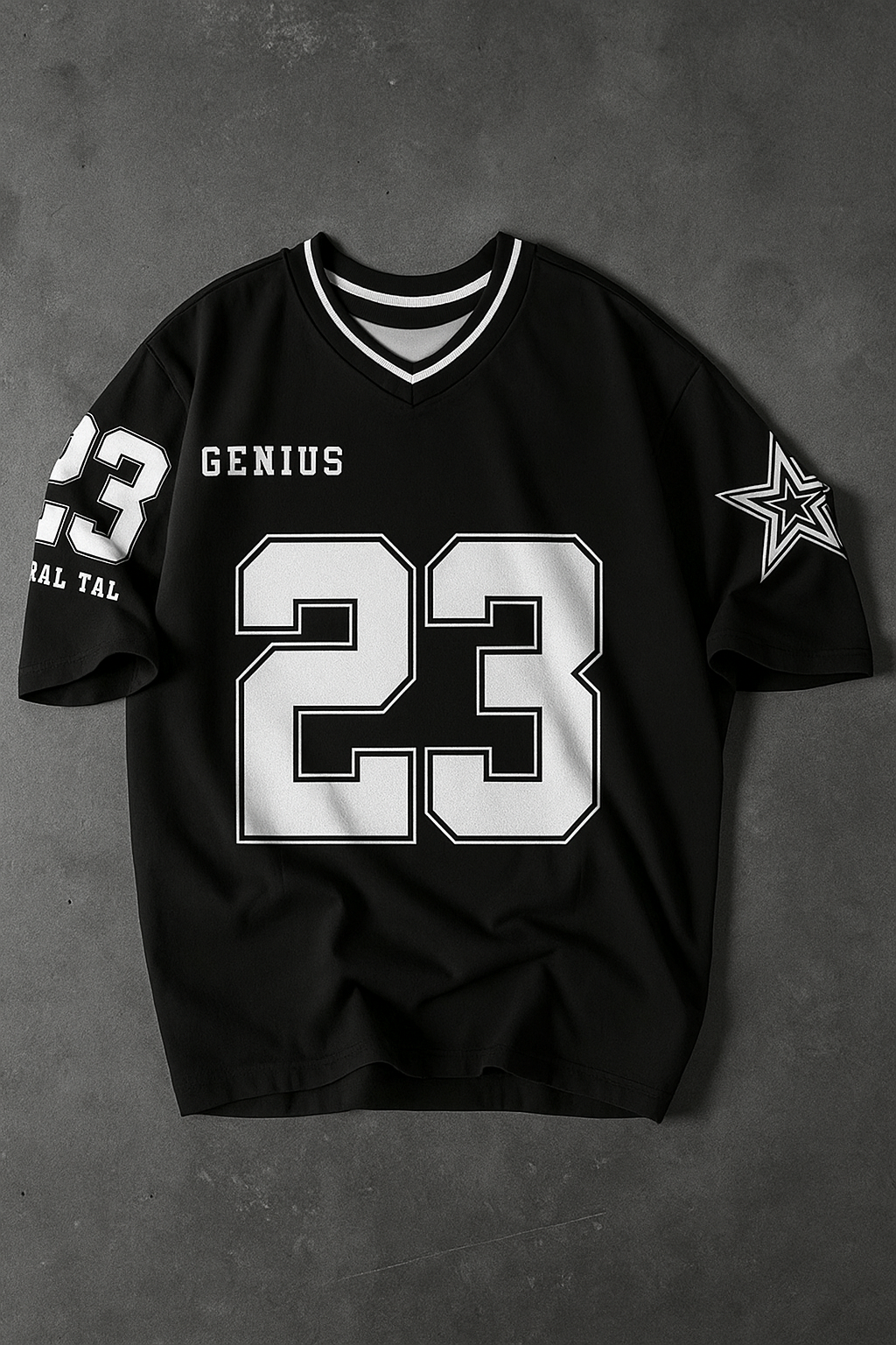 23 Genius Graphic Print Oversized Tee