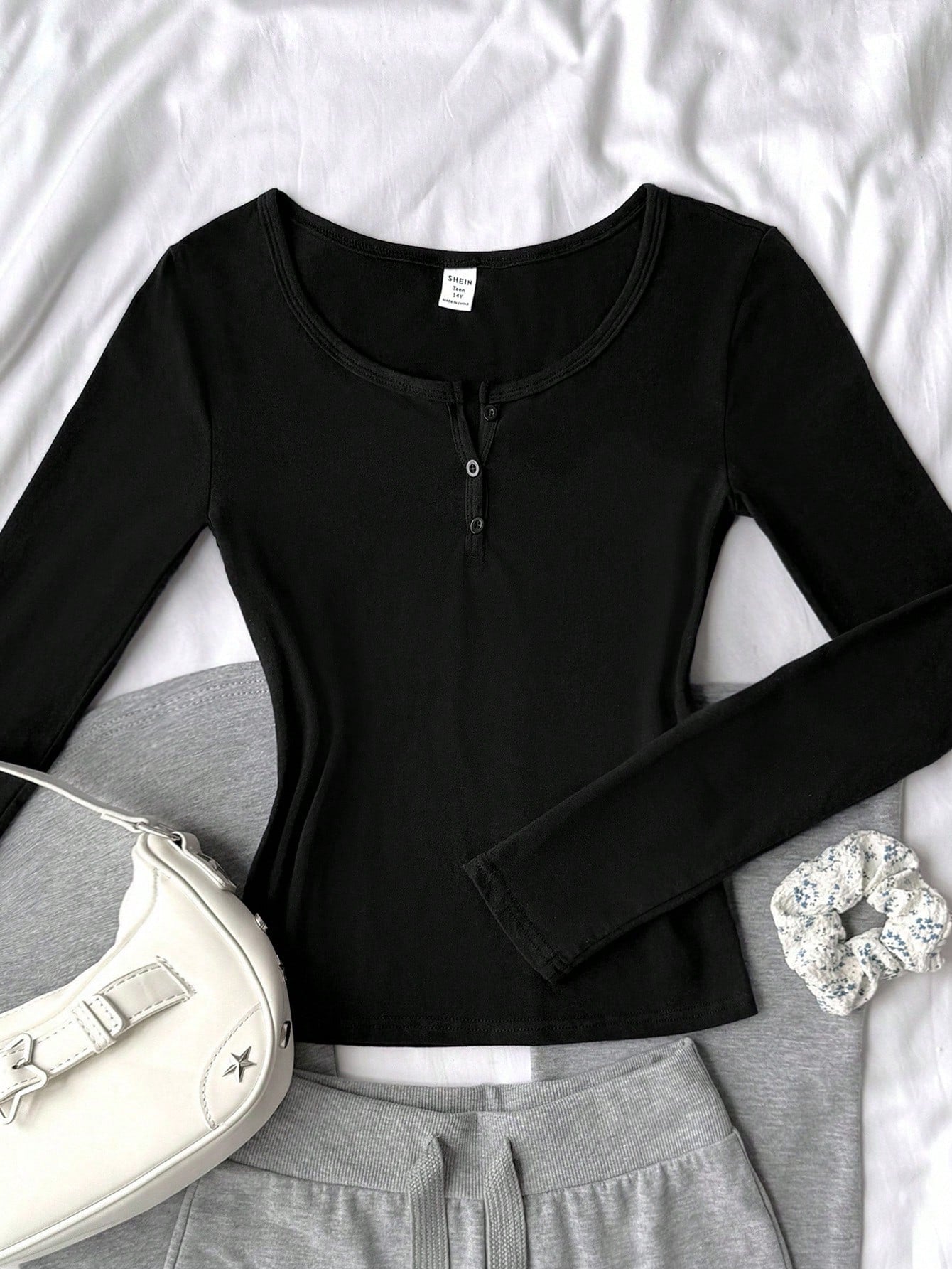 Ribbed Round Henley Full Sleeves