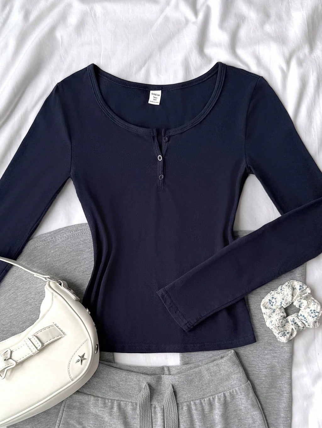 Ribbed Round Henley Full Sleeves