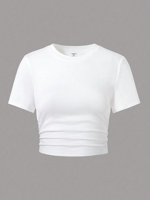 Basic Round Neck Top Half Sleeves