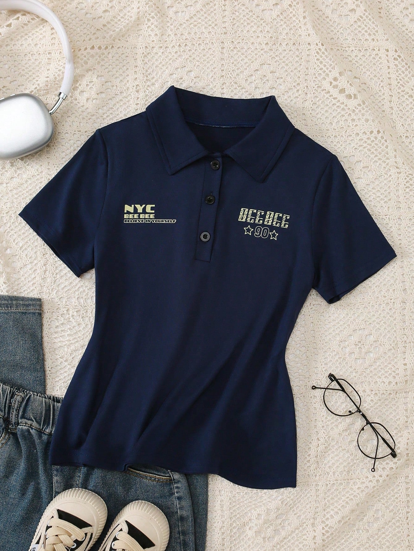 NYC Polo Top Half Sleeves