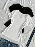 V-Neck Top Half Sleeves