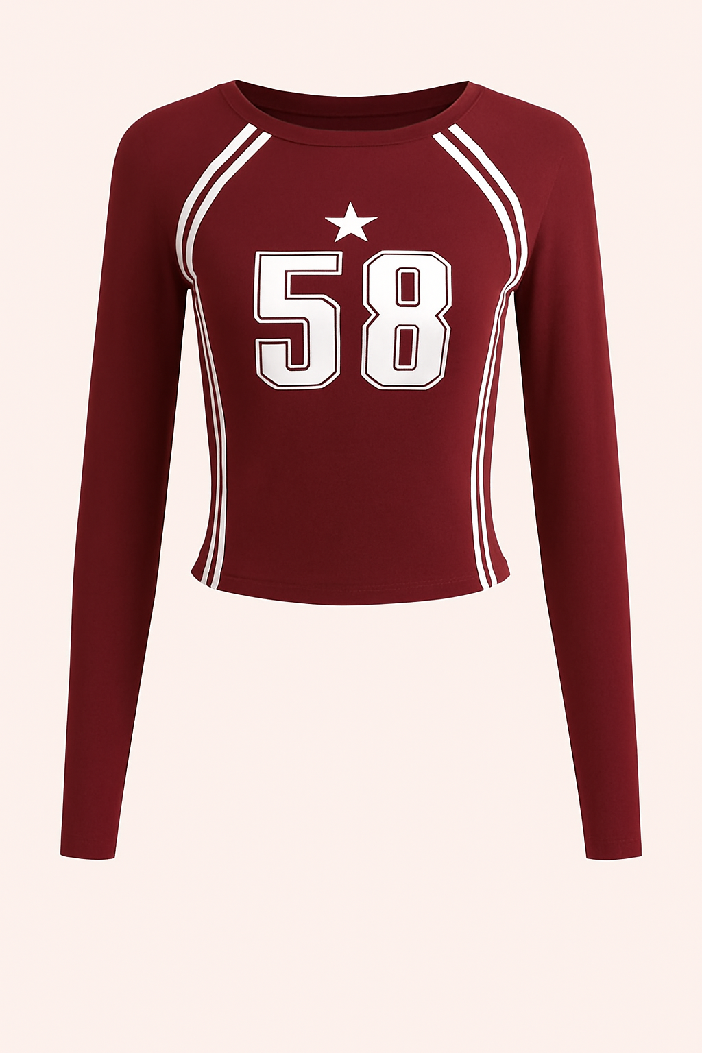 Round Neck Full Sleeves 58 star Fitted Top