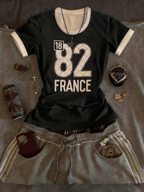 82 France Printed Top