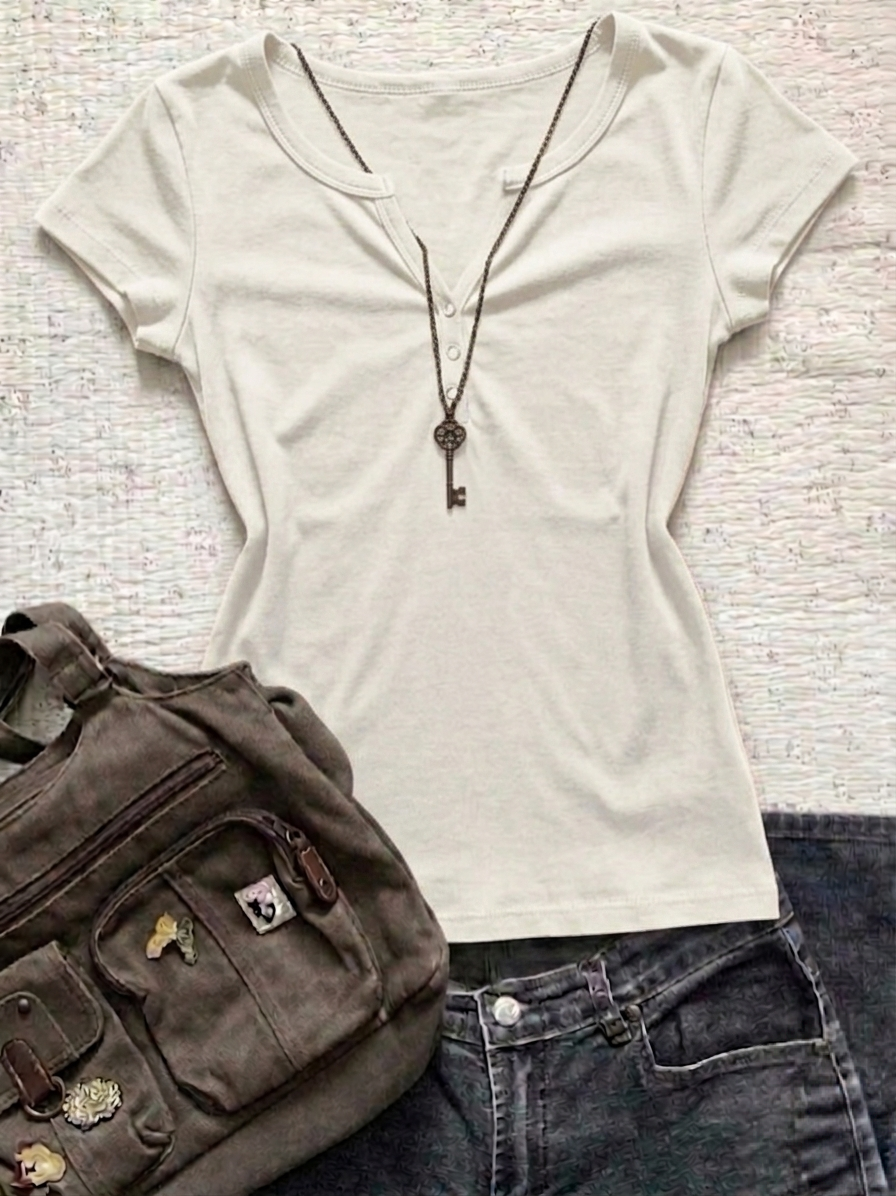 Notch Henley Half Sleeves