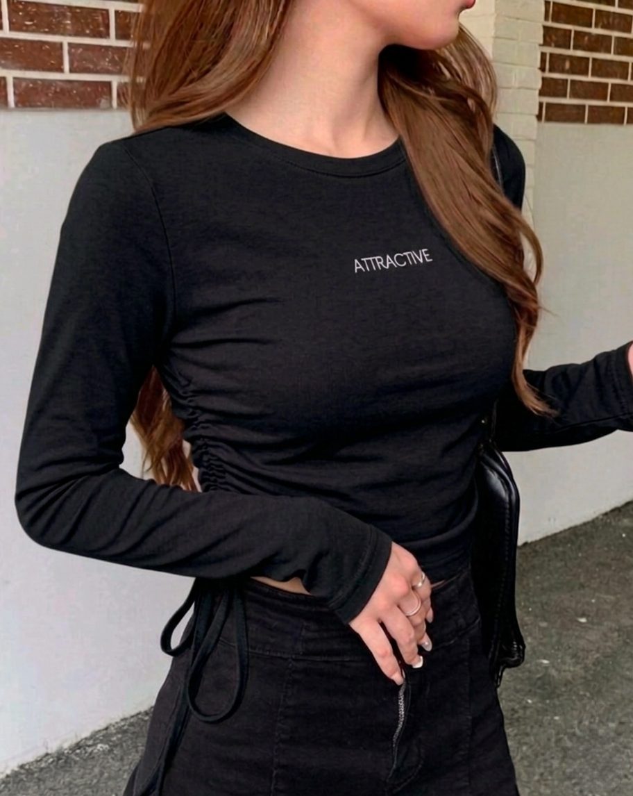 Round Neck Fitted Attractive Top