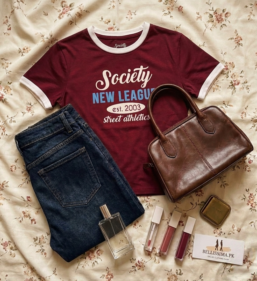 Round Neck Two Tone Society Top