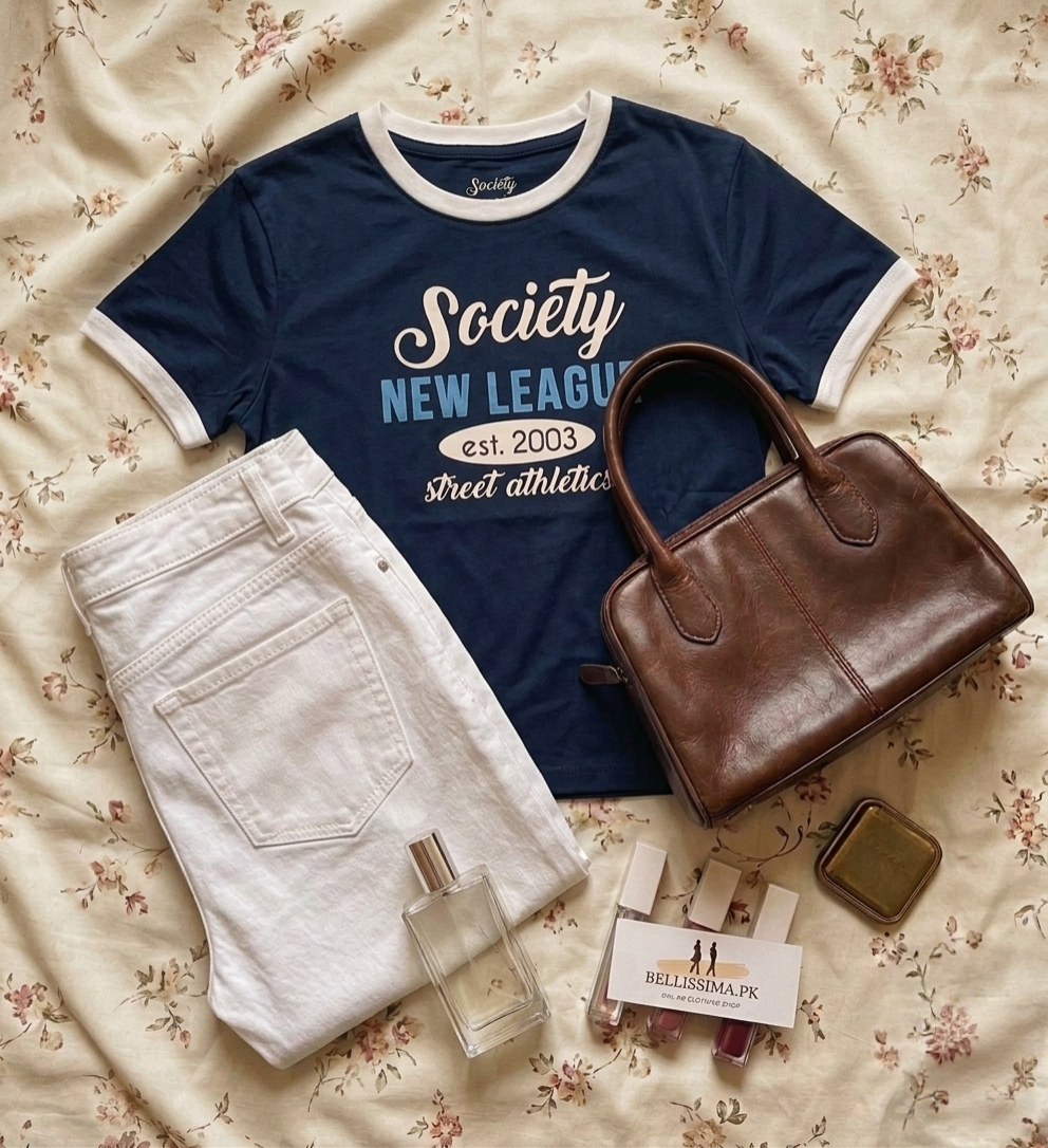 Round Neck Two Tone Society Top