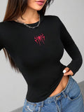 Fitted Round Neck Sharpe Spider Full Sleeves Top