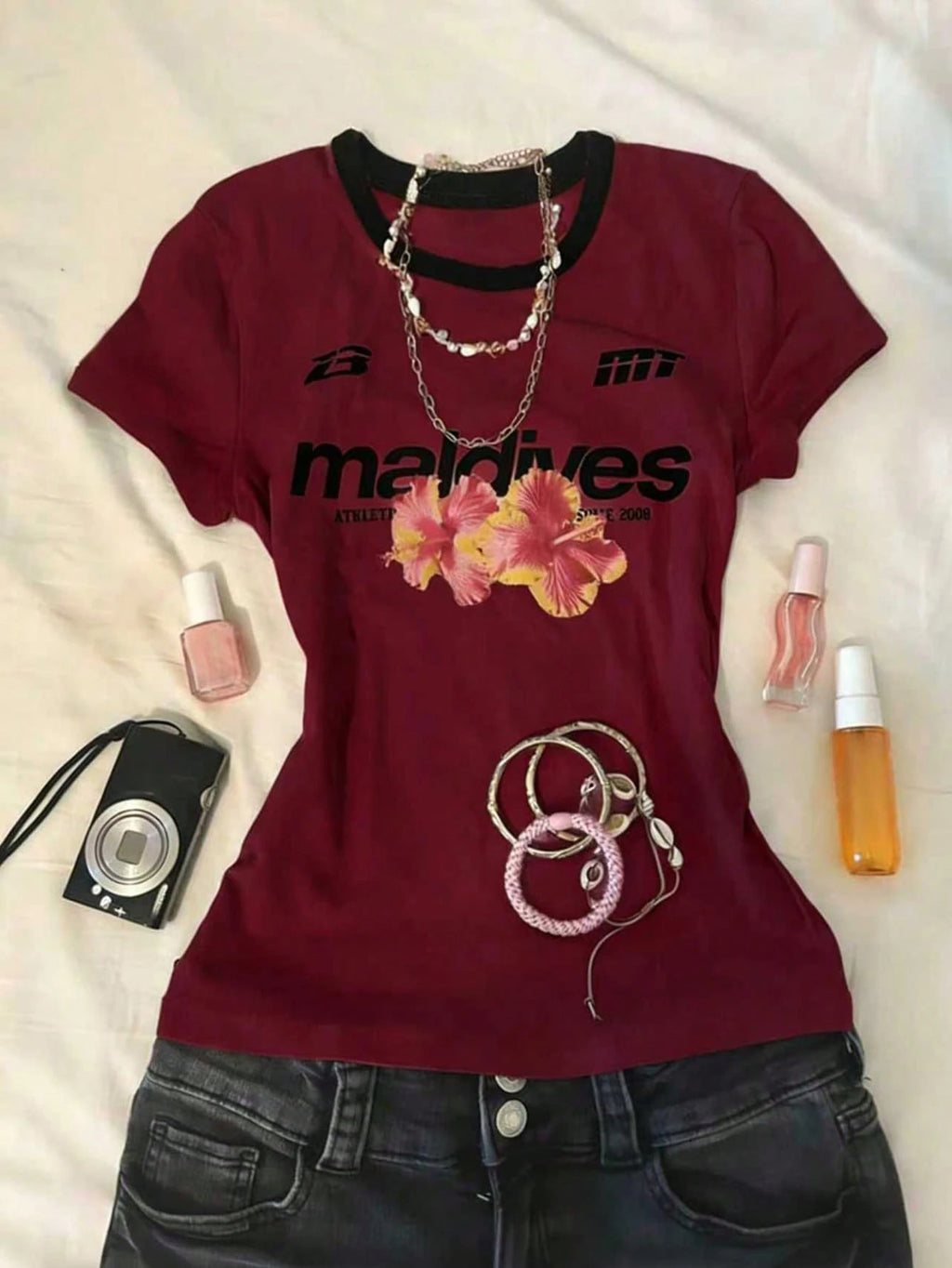 Maldives Printed Half Sleeves Top