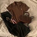 Polo Printed V-Polo Top Half Sleeves