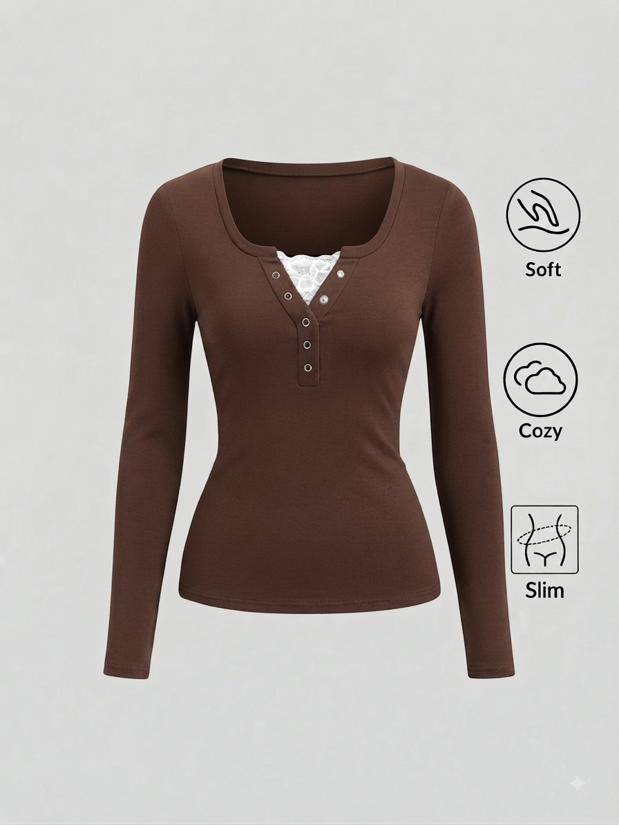 Lace Henley 5.O Full Sleeves