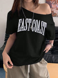 EastCoast Off shoulder Oversized Tee